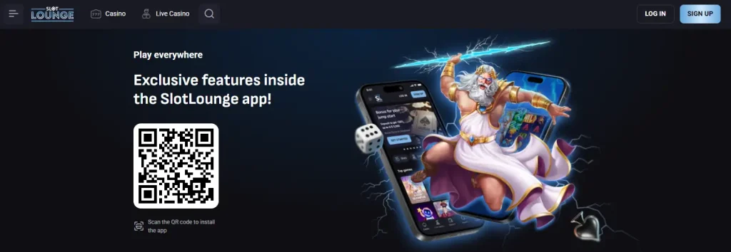 Official SlotLounge mobile app download interface